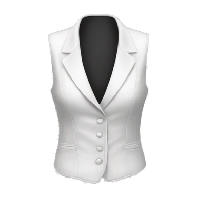 Realistic isolated side view of a white fashion vest blouse. sticker