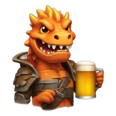 dracaufeu qui boit une biere sticker
