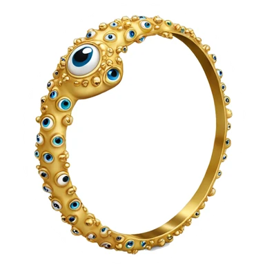 very thin gold bangle ring studded with eyeballs sticker