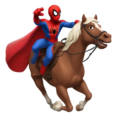 Spiderman riding horse sticker