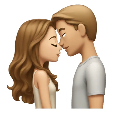 Guy with light Brown hair kissing a Girl with Brown hair sticker