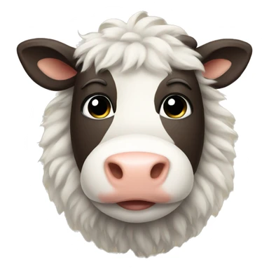 fluffy cow  sticker