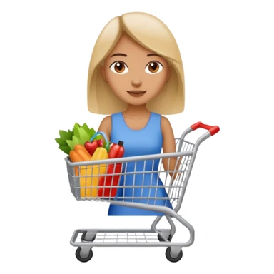 woman with shopping cart sticker