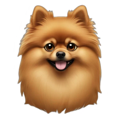 Pomeranian shit su Brown hairy dog, black ears sticker
