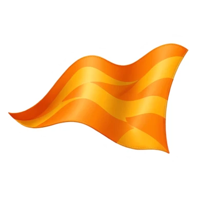 Orange triangle shaped wavy flag sticker