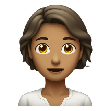 Un emoji de una mujer morena llorando, que tenga pelo liso, de color oscuro  sticker