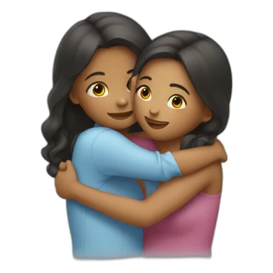 Two girls hugging each other sticker