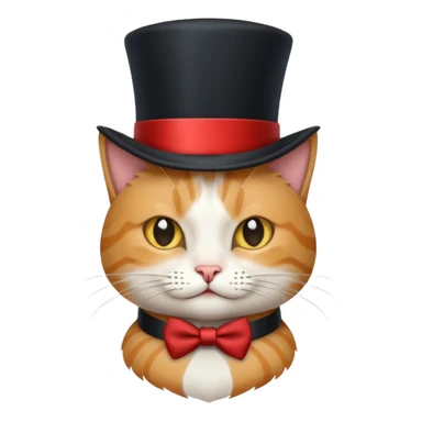 cat wearing a tophat sticker