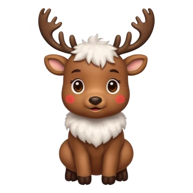 reindeer baby  cute, full body LIGHTS on his horns sticker