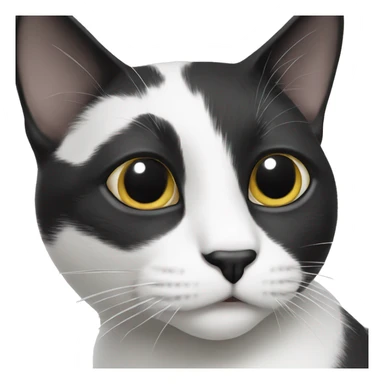 black and white cat with black chin sticker