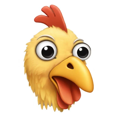 chicken with long fake eyelashes sticker