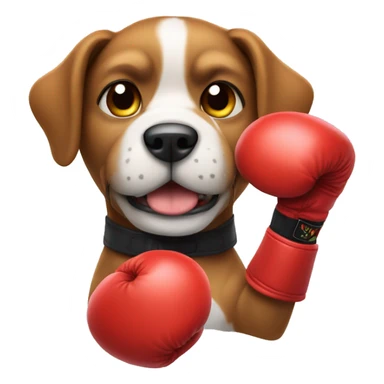 Dog with boxing gloves sticker