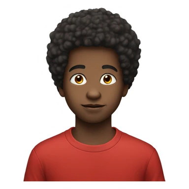 boy in red shirt portrait Afro sticker