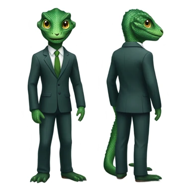 lizard man in suit sticker