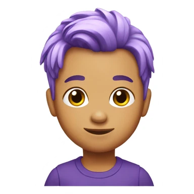 little chicken purple hair sticker