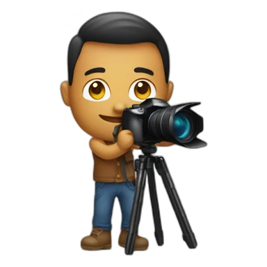 Photographer making a photoshoot with camera sticker