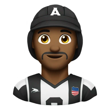 A black bandit water polo player with A water polo cap sticker