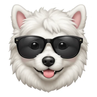 white dog with black sunglasses sticker