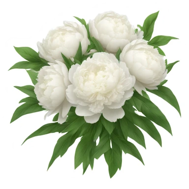 White peonies bouquet  sticker