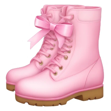 pastel pink boots with pink bow sticker