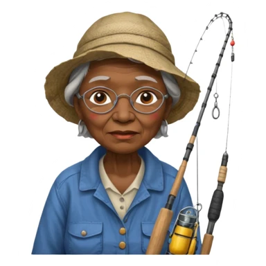 Fisher old woman black sticker