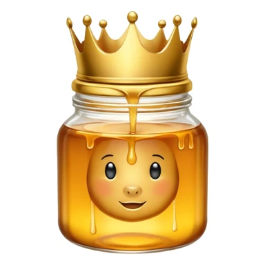 Honey jar with a crown on top sticker