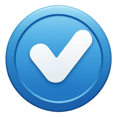 A high-resolution 2D icon of an Instagram-style verified badge.  sticker