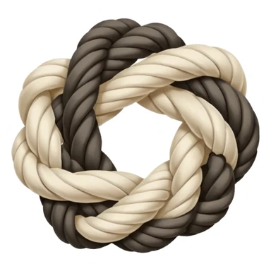 rope tied in a simple sailing knot, rounded edges, cute, soft shading, sticker
