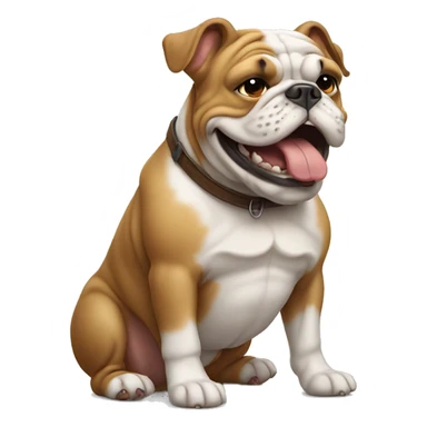 happy sitting british bulldog sticker