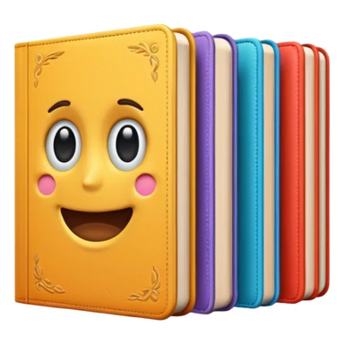 three different color books  sticker
