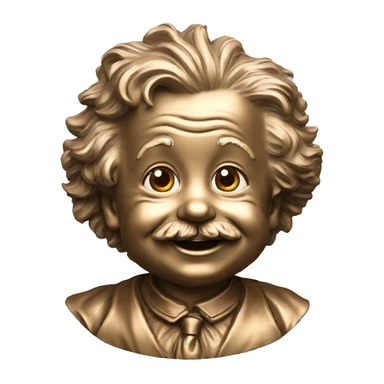 albert einstein happy baby face bronze medal sticker