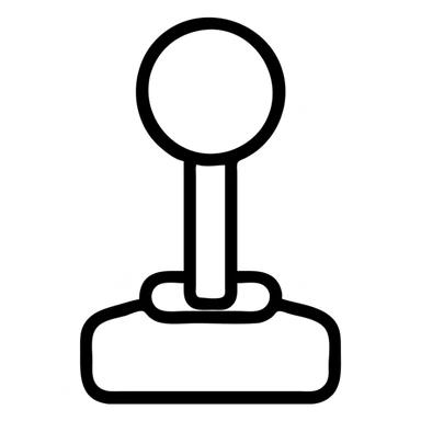 stylized joystick, minimalist black and white gaming website logo sticker