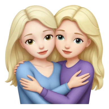 two naked woman hugging sticker