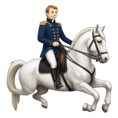 emannuel macron sur un cheval sticker