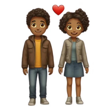 Boy and girl love sticker