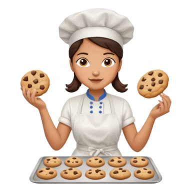 cocinera mujer haciendo cookies sticker