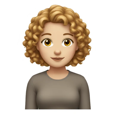 White Girl with a light brown curly hair  sticker