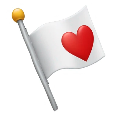 A flag but with just a red heart as a mast  sticker