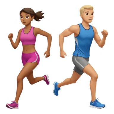running iranians, full length, profile, man and woman sticker