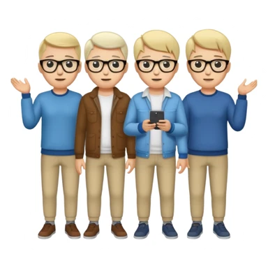 Group of 4 vibe coders, all male and white skinned  sticker