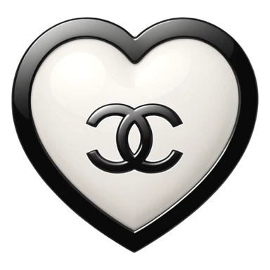 Chanel sport logo white heart 3d sticker