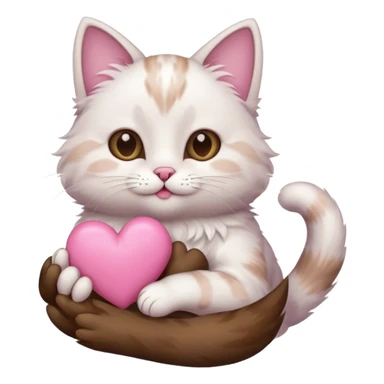 Chat qui tien un coeur dans la main  sticker