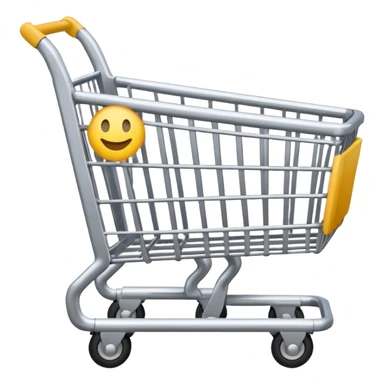 shopping cart, simple, bold, expressive, emoji style sticker