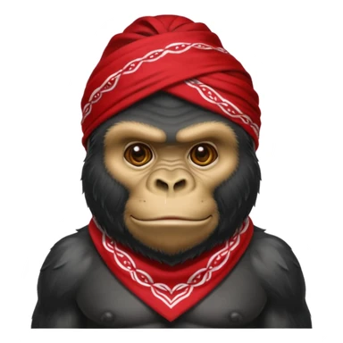 Fais un emoji gorille avec un bandana comme Rambo et qui tire à la mitraillette sticker