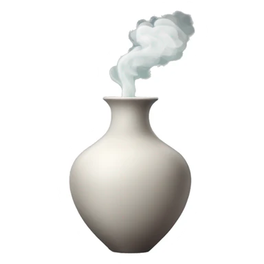 vase with smoke coming out of it's  sticker
