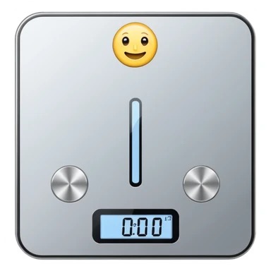 Digital weight scale with 0:00 on it sticker