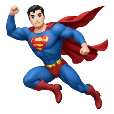 Superman flying over a cityscape sticker