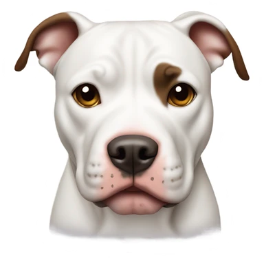 Brown ear white pit bull sticker