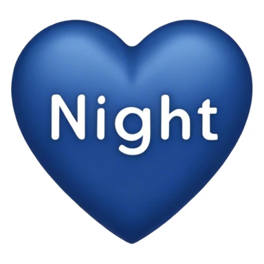 Dark blue heart with Night in the middle  sticker