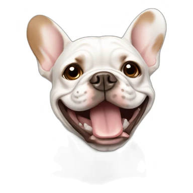 happy white with brown French Bulldog sticker